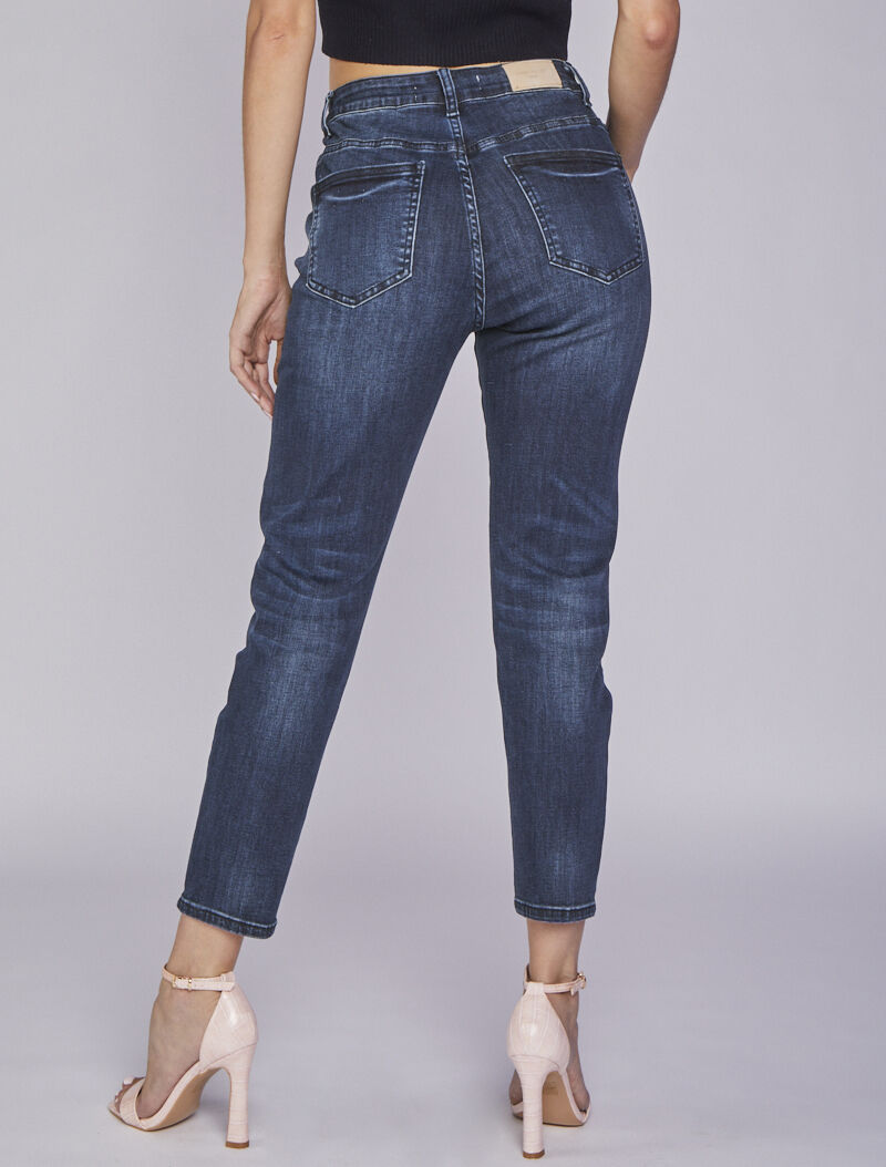 Jean boyfriend délavé - Denim foncé - 2