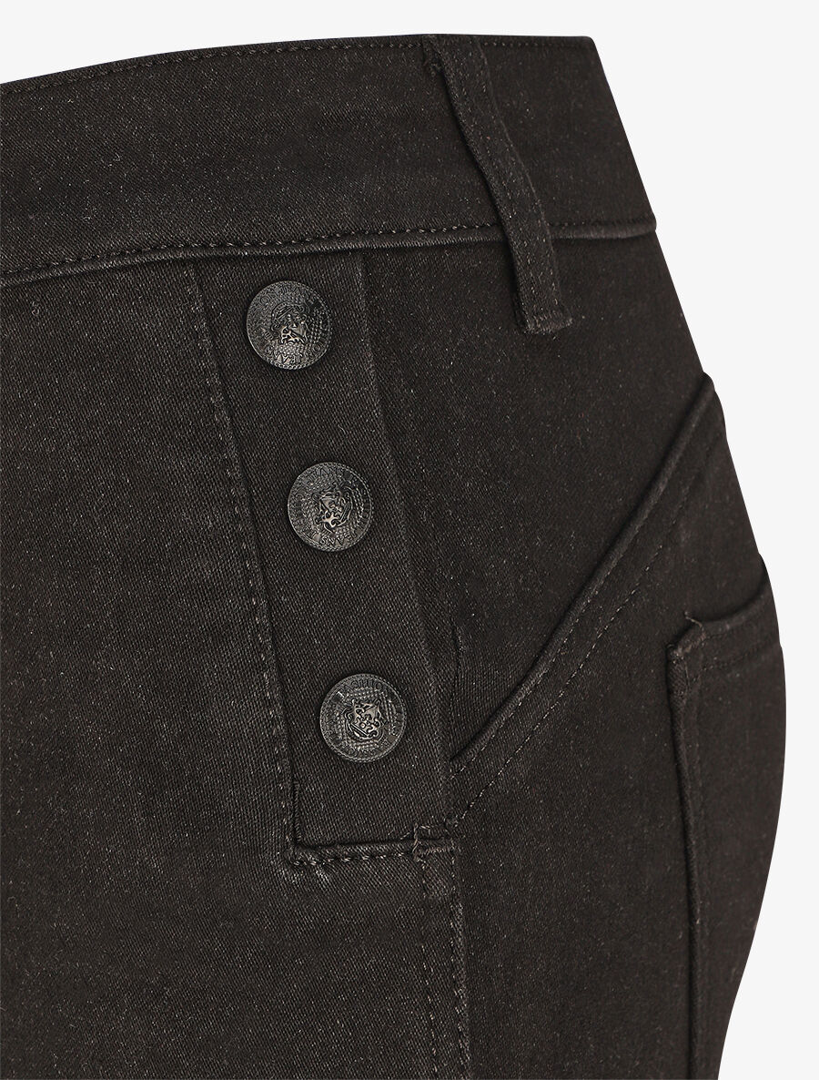 Jean slim push up grande taille poches boutonnées - Noir - 3