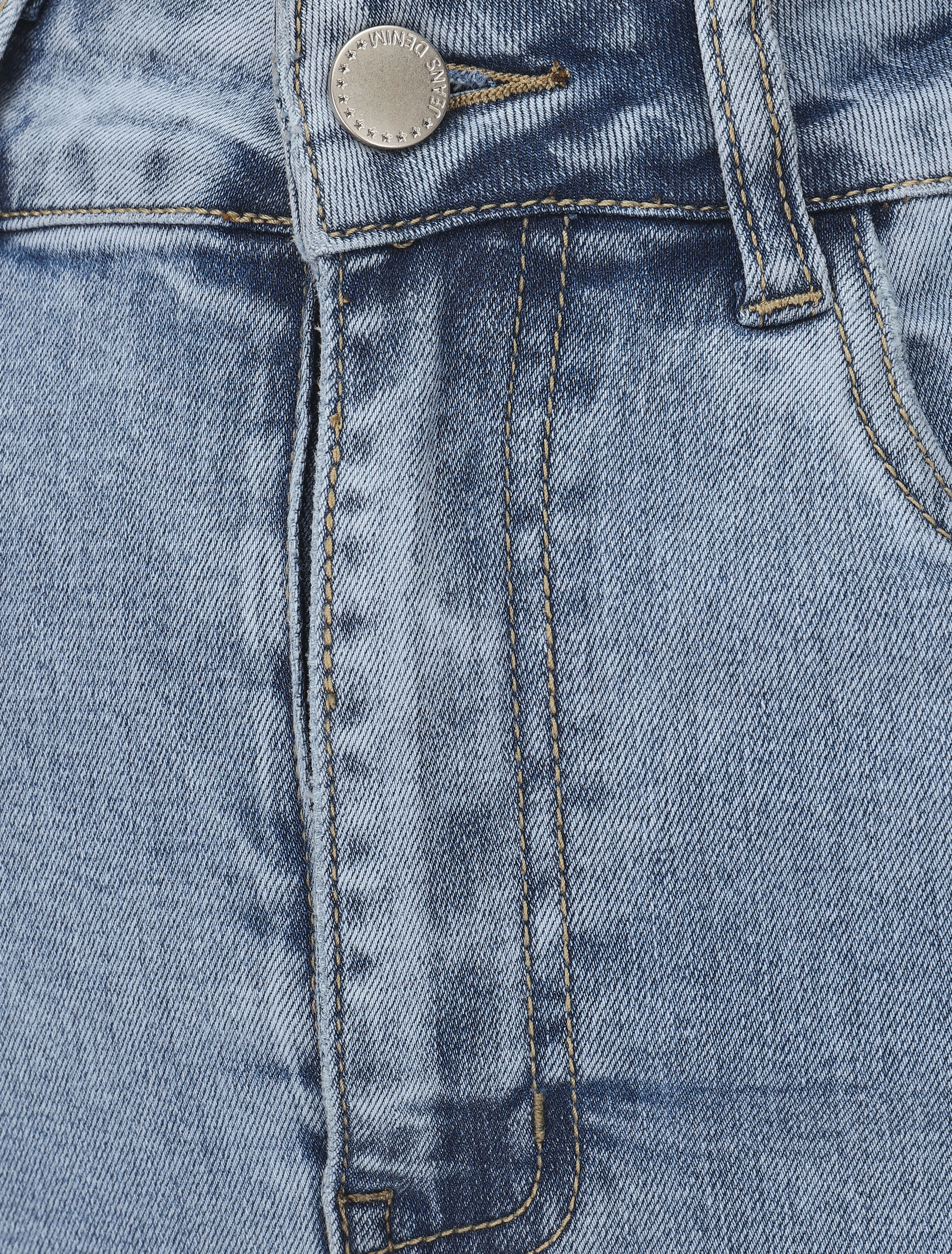Jupe en jean fendue - Bleu - 3