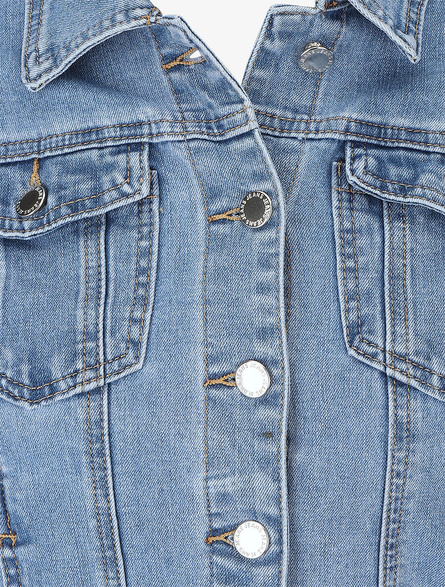 Veste en jean coupe ajustée - Bleu - 3