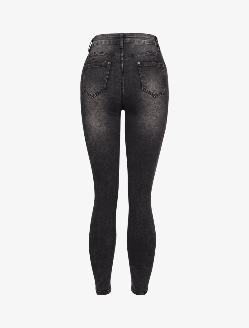 Jean skinny griffé à coutures contrastantes à l&