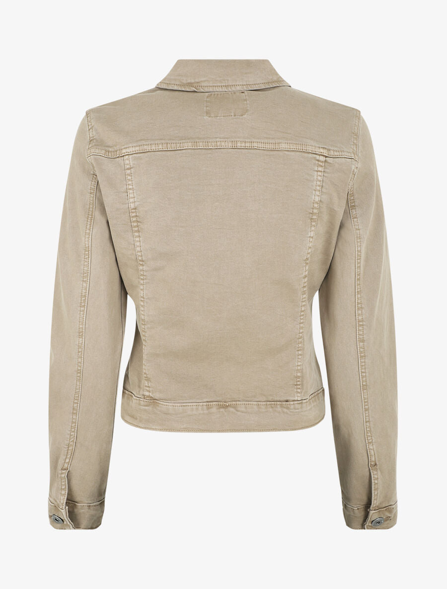Veste en jean droite - Beige - 2
