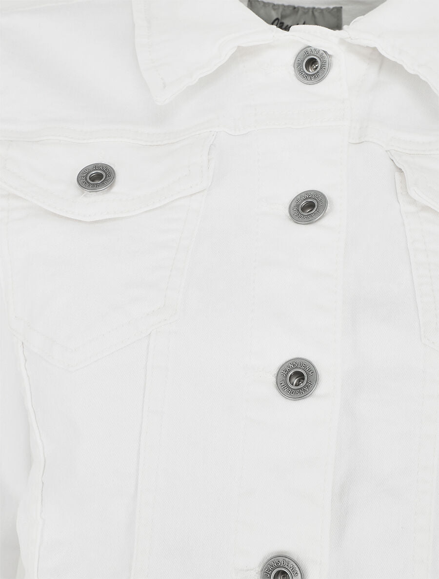 Veste en jean droite - Blanc - 3