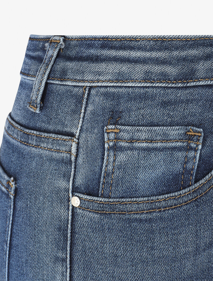 Jean taille haute délavé coupe skinny - Bleu - 3