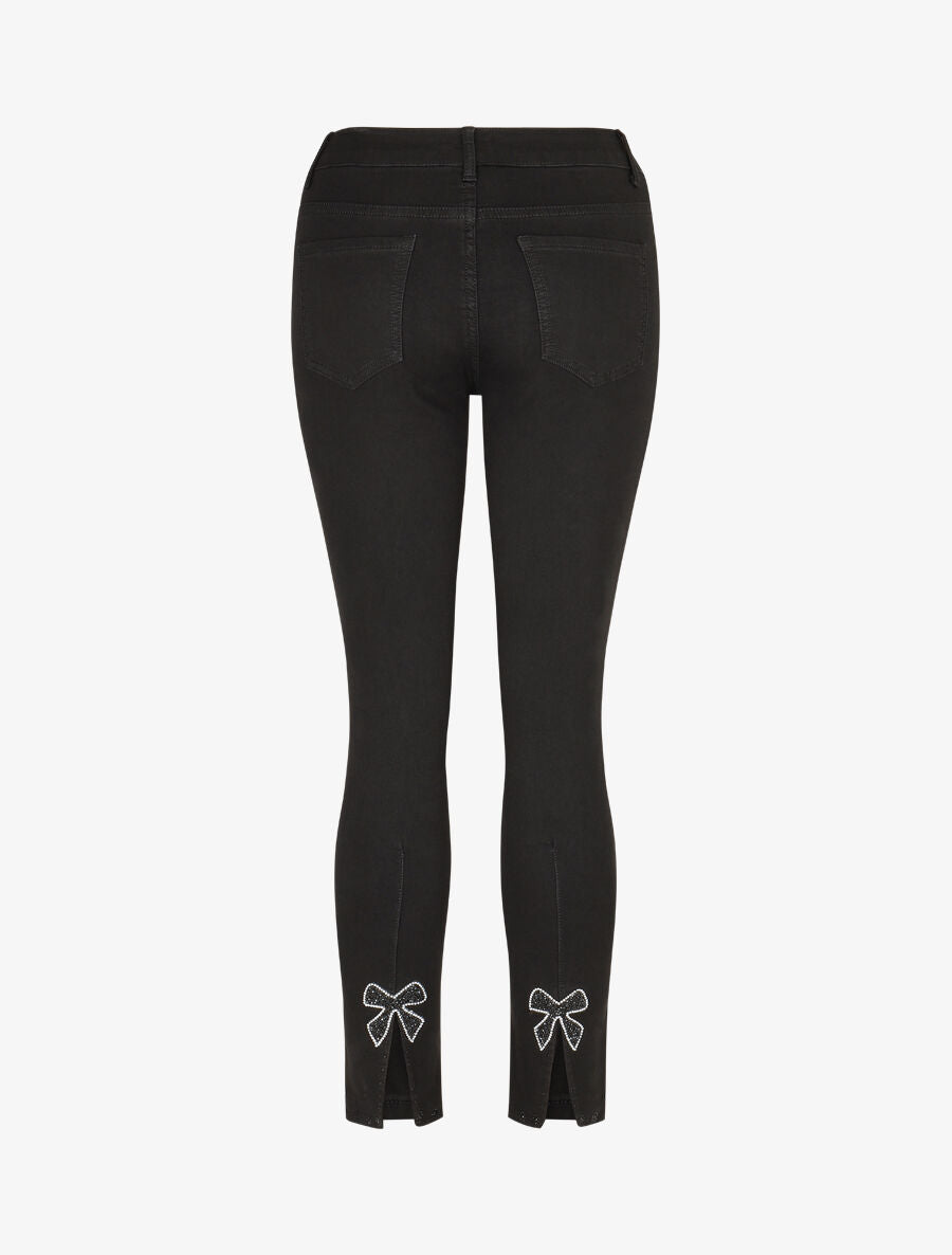 Jean standard à strass coupe skinny - Noir - 2