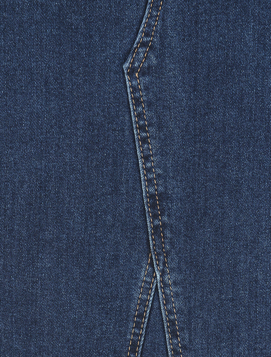 Jupe longue à taille haute - Bleu - 3