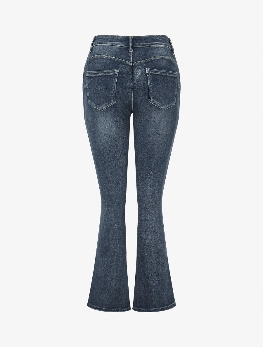 Jean standard push up délavé coupe flare - Bleu - 2