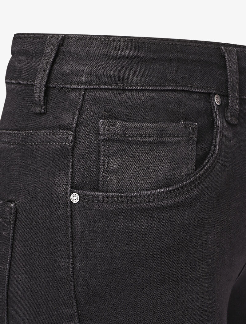 Jean skinny taille standard à ourlet à retrousser - Noir - 3