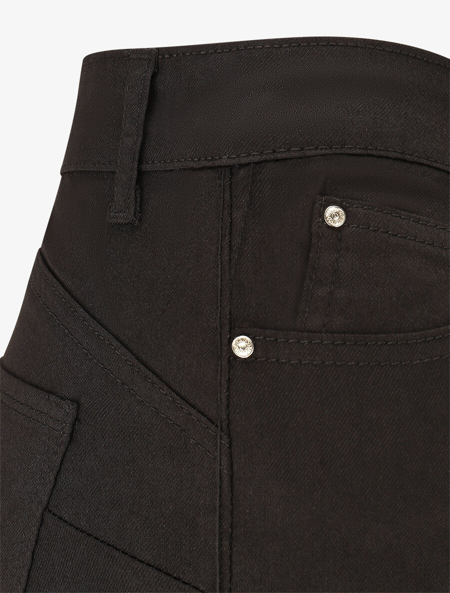 Jean droit push up taille haute - Noir - 3