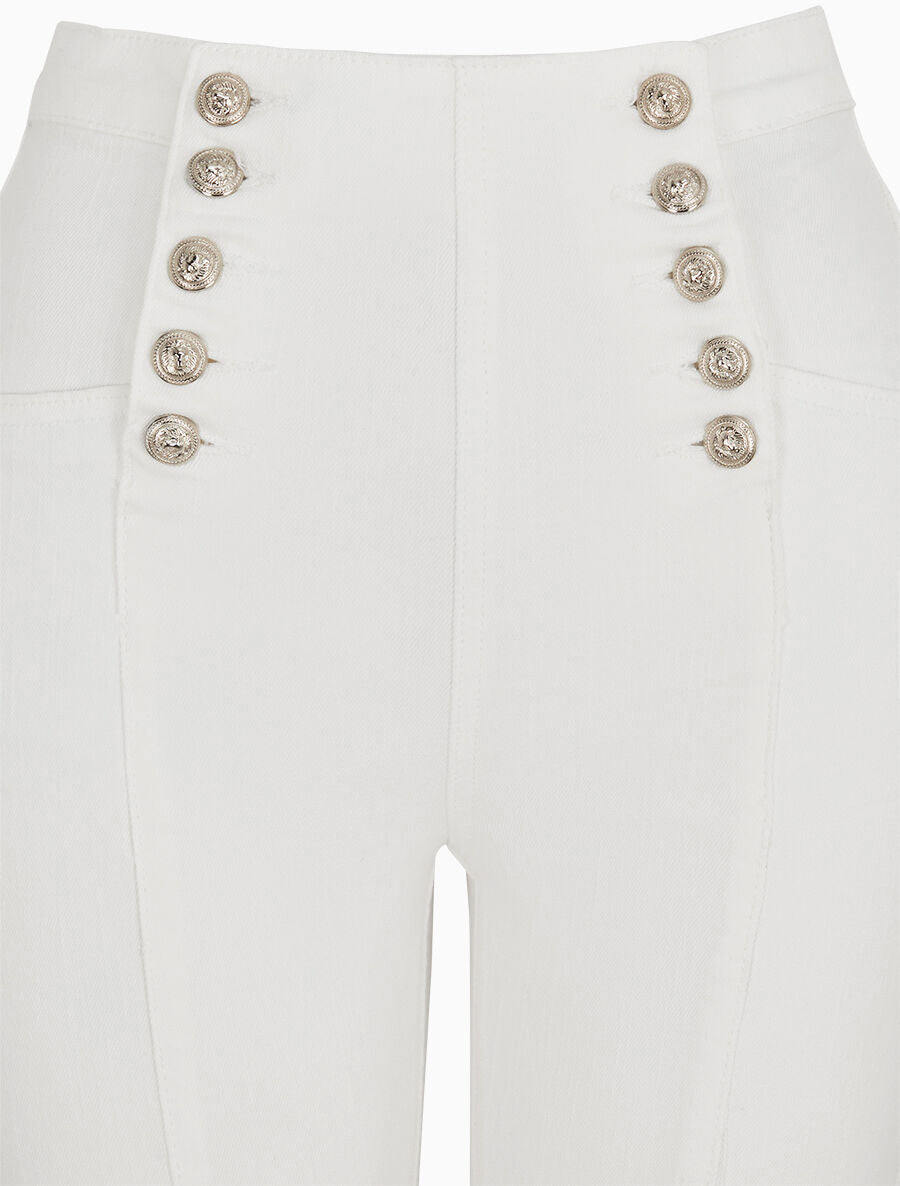 Jean taille haute coupe slim - Blanc - 3