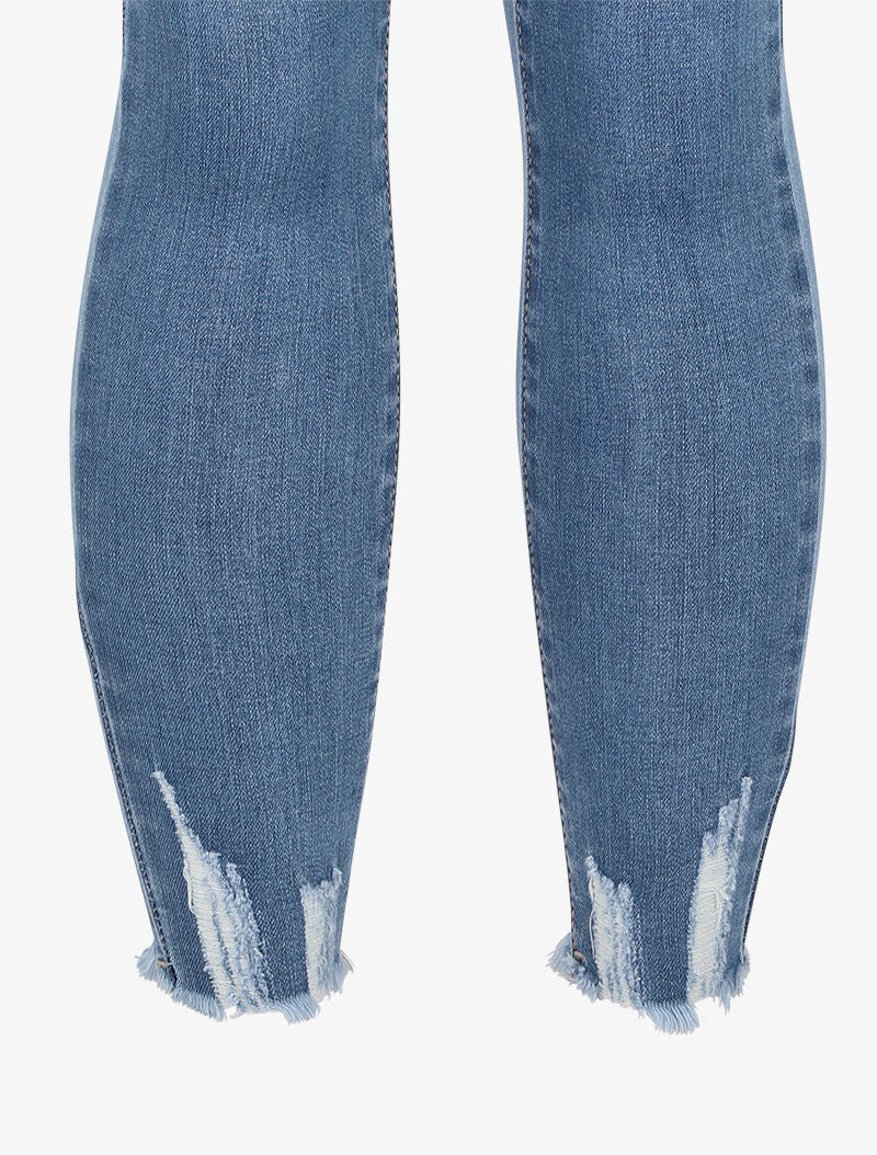 Jean skinny à bords coupe franche - Bleu denim - 3