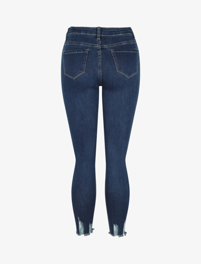 Jean skinny à bords coupe franche - Denim brut - 2