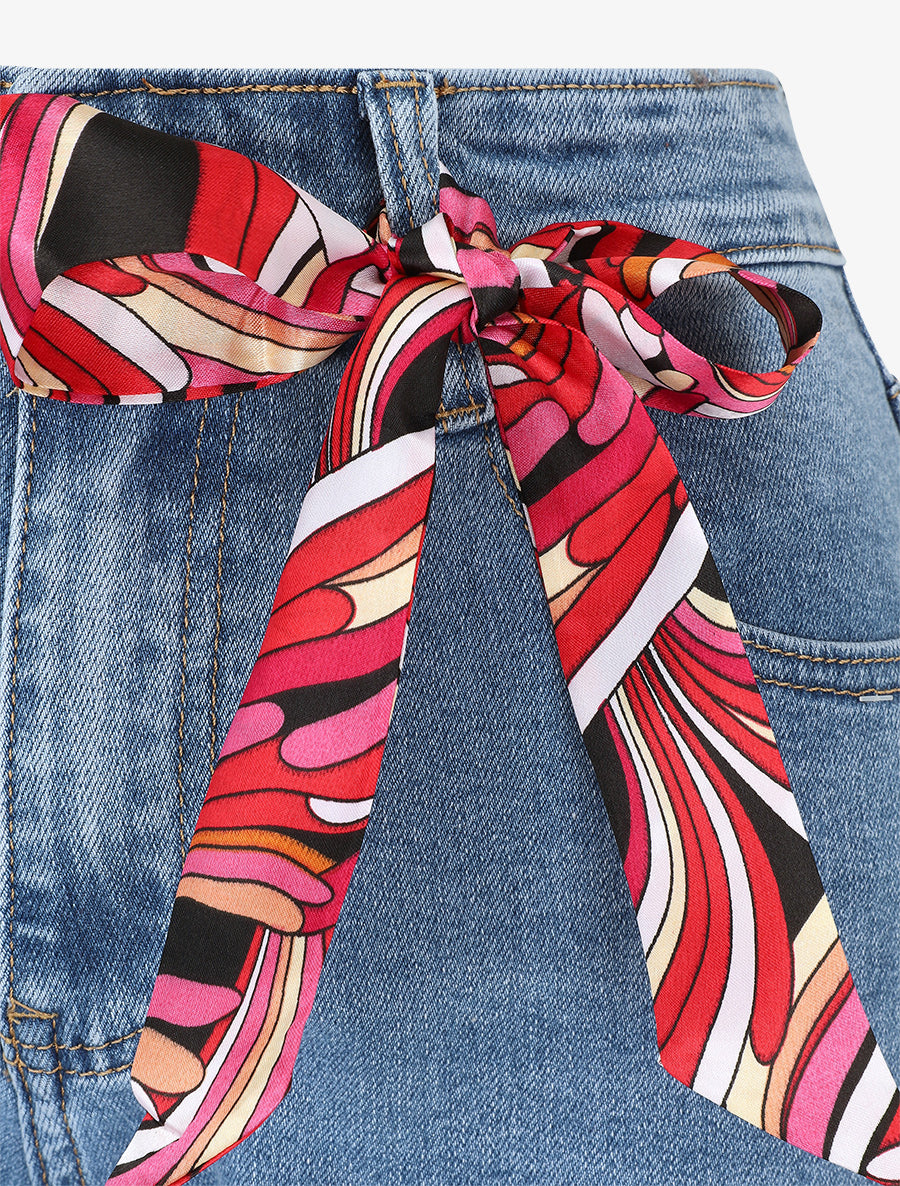 Jean à revers coupe mom - Bleu - 3