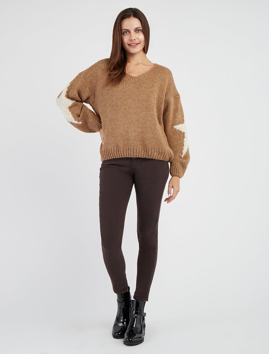 Jean skinny de talle estándar - Marrón oscuro