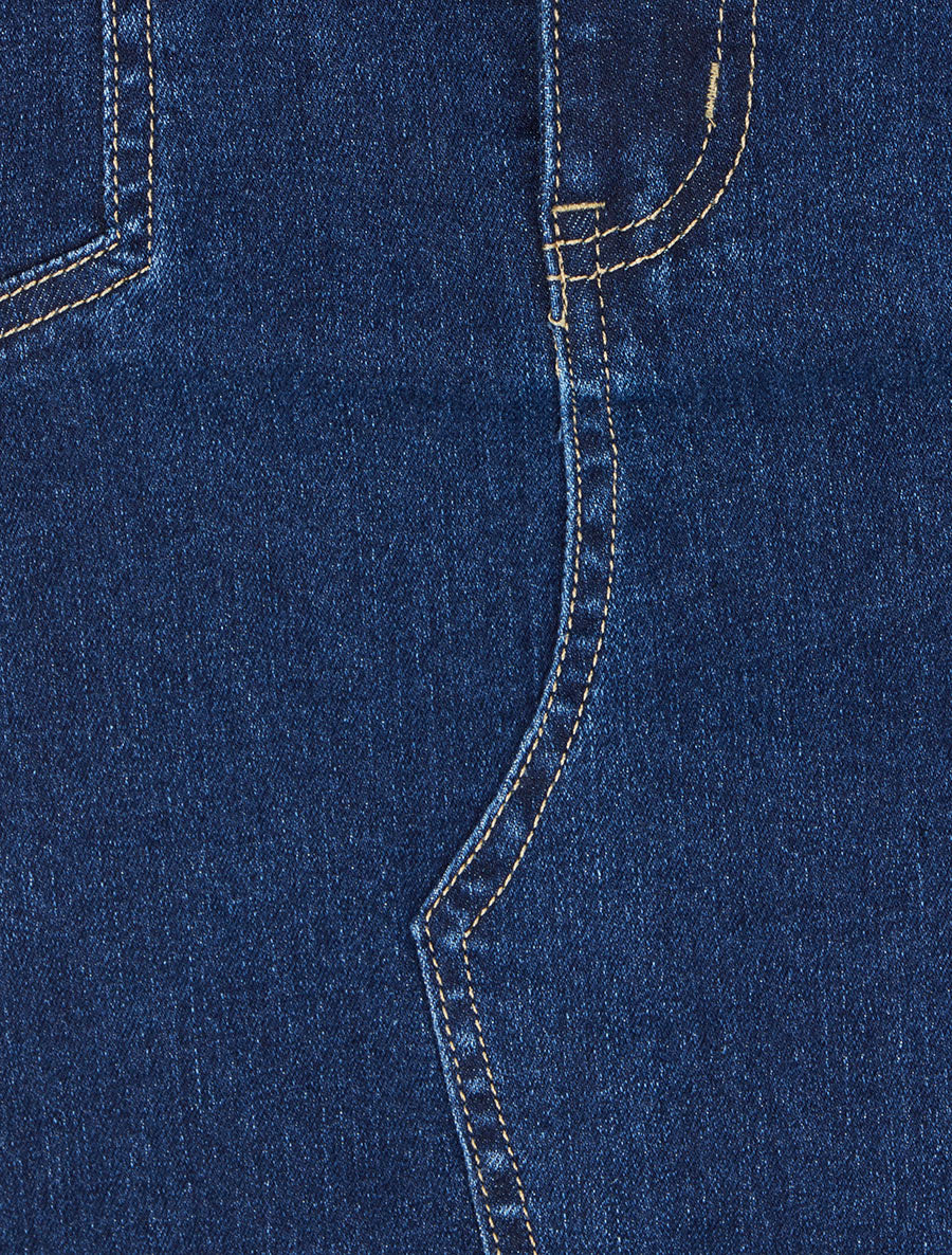 Jupe longue en jean grande taille - Bleu denim - 3
