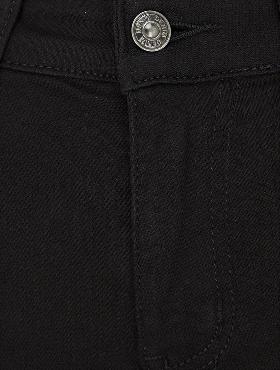 Jean slim taille haute uni - Noir - 3