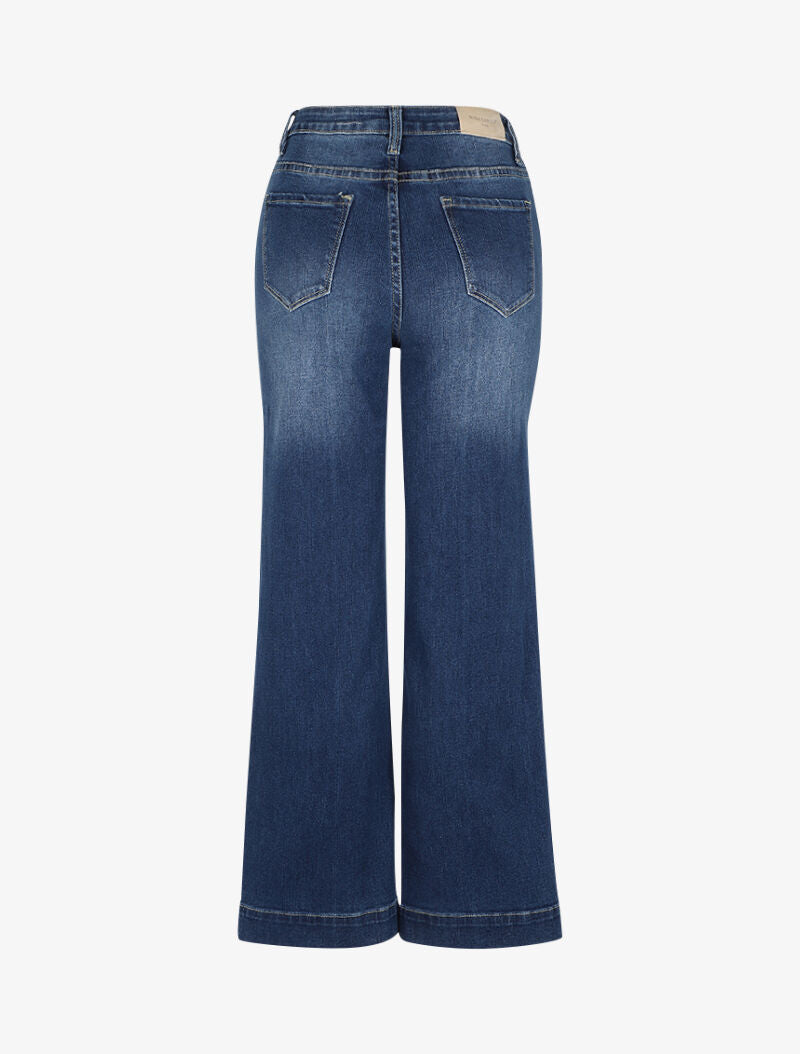 Jean coupe droite délavé - Bleu denim - 2