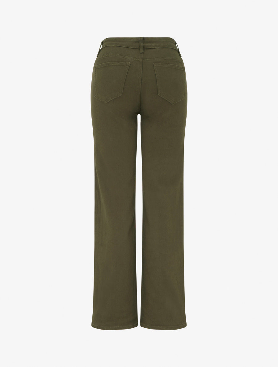 Jean wide leg coupe droite - Kaki - 2