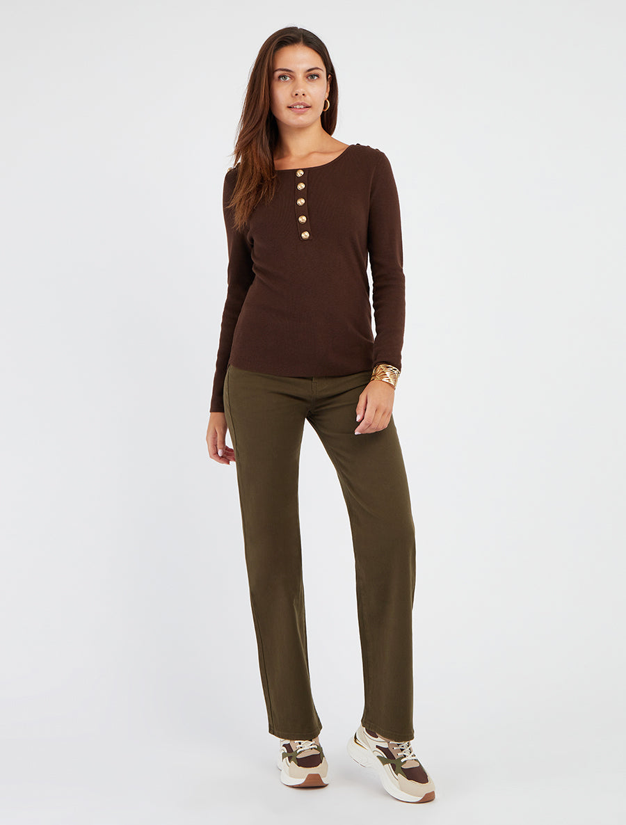 Jean wide leg coupe droite - Kaki - 8