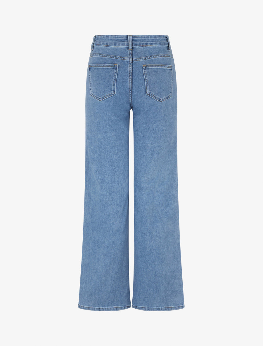 Jean push-up à poches à rabat - Bleu - 2