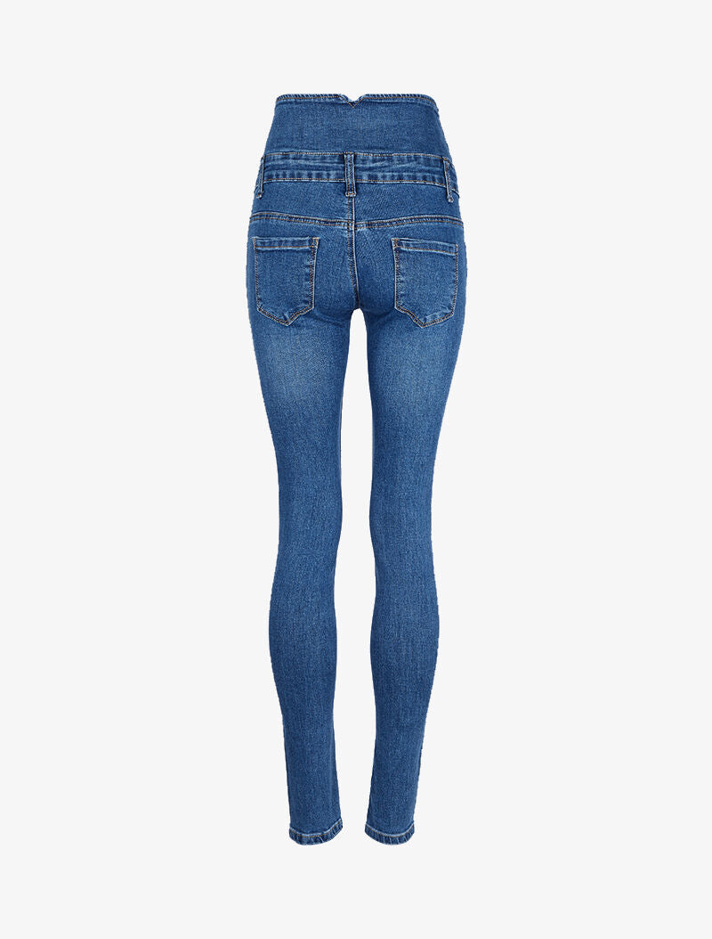 Jean taille empire et stylisée - Bleu denim - 4