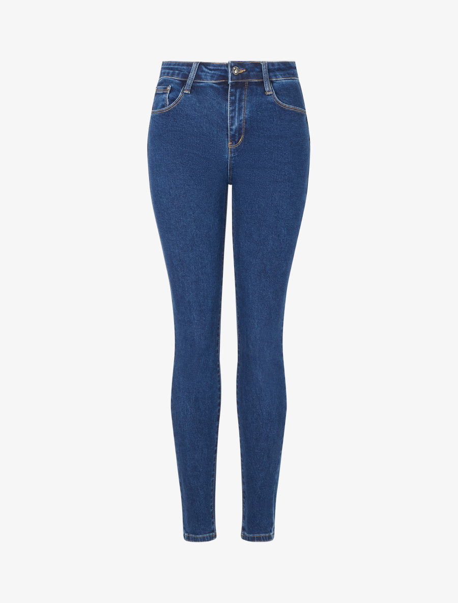 Jean skinny push-up à taille haute - Bleu brut - 1