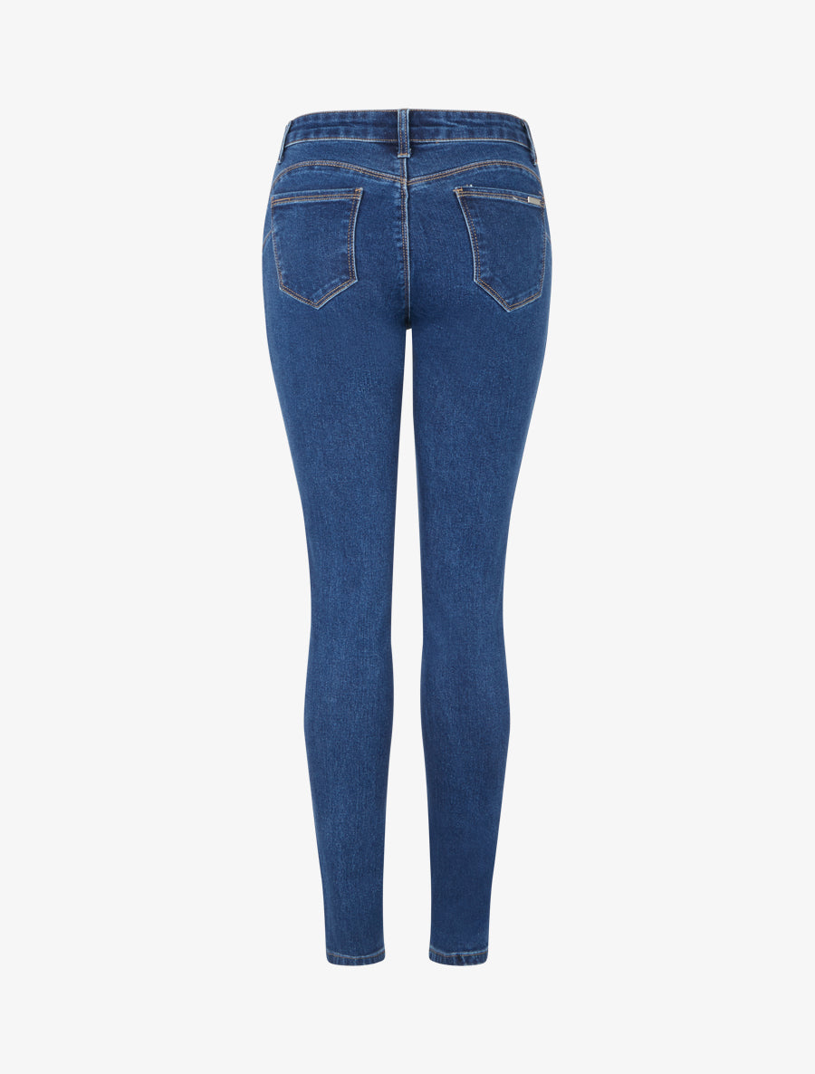 Jean skinny push-up à taille haute - Bleu brut - 2