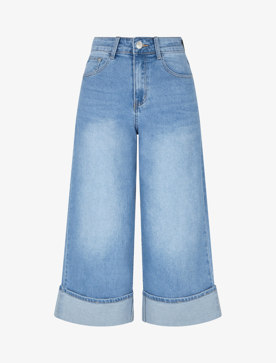 Bermuda ample à revers - Bleu - 1