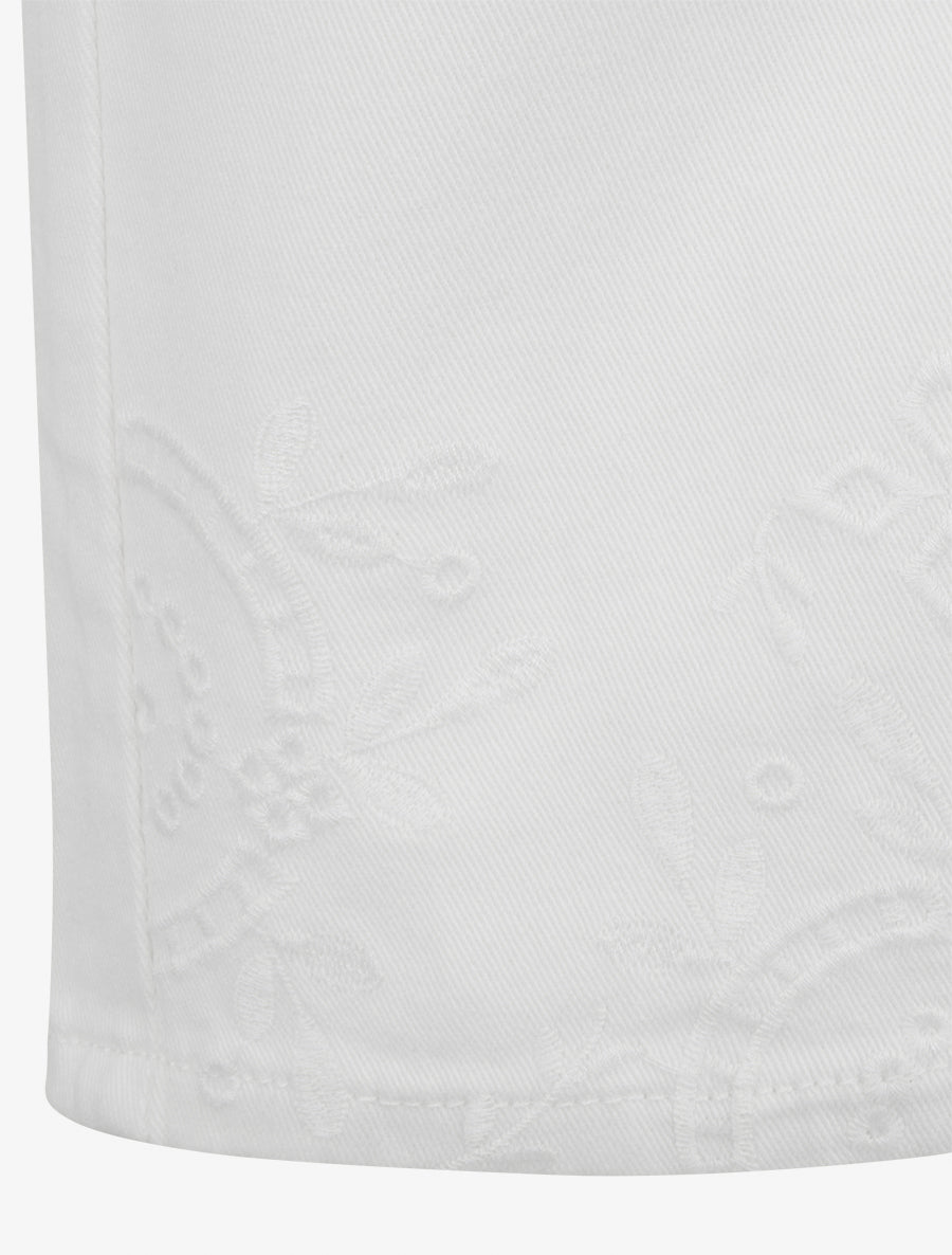 Jean ample à bords brodés - Blanc - 3