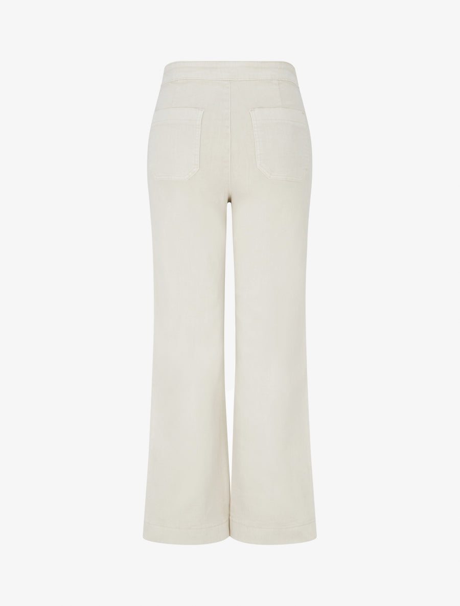 Jean droit style pantalon à pont - Beige - 2