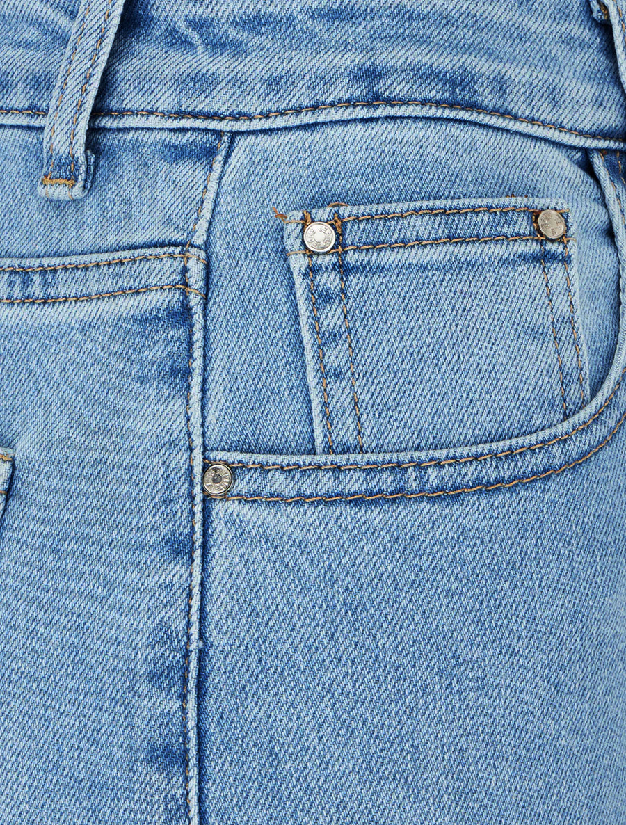 Jean droit à ourlet - Bleu clair - 3