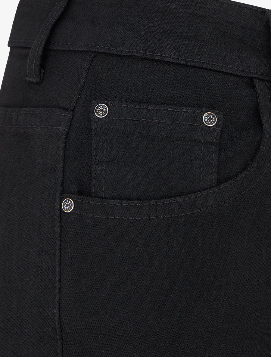 Jean wide leg taille haute uni - Noir - 3
