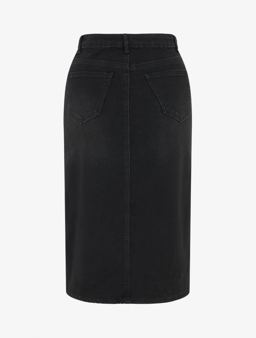Jupe crayon en jean - Noir - 2