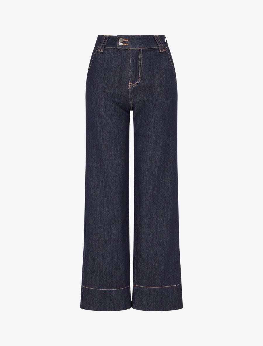 Jean wide leg coupe ample - Bleu brut - 1