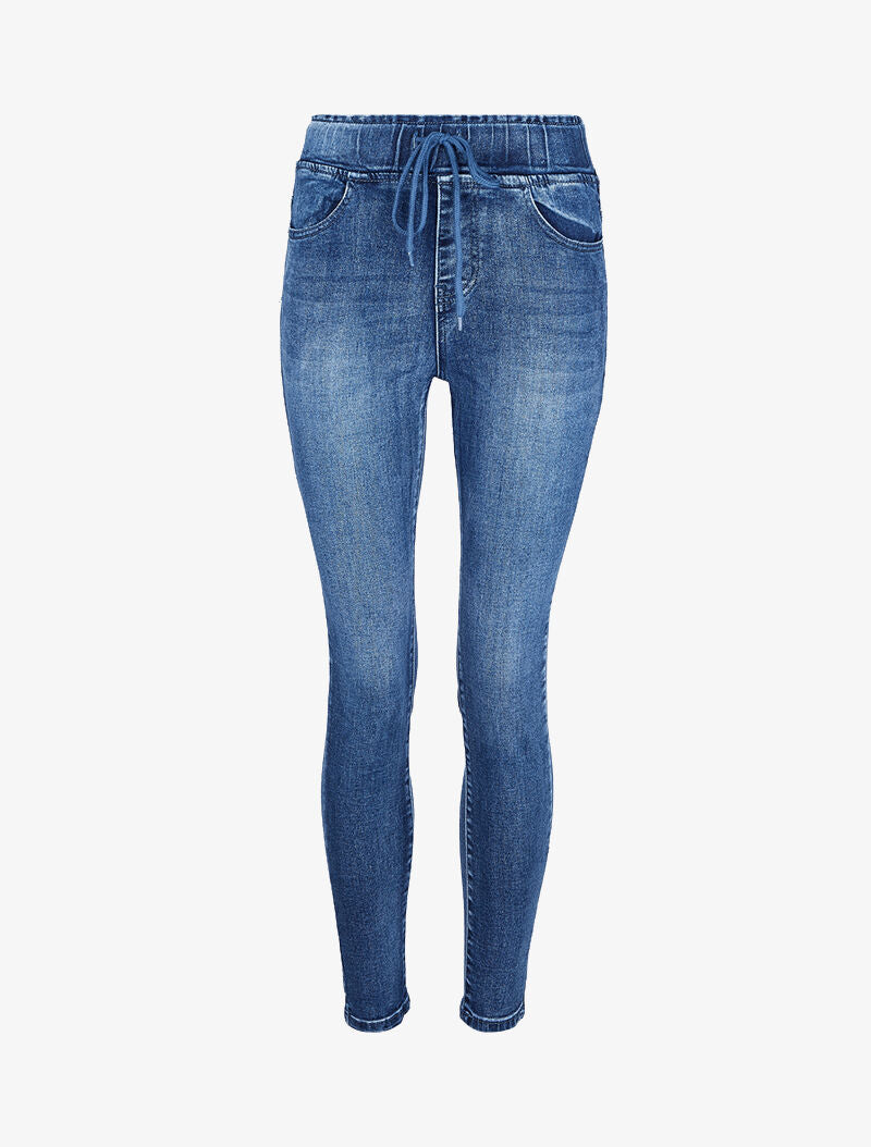 Jogpant en jean skinny délavé - Bleu denim - 3