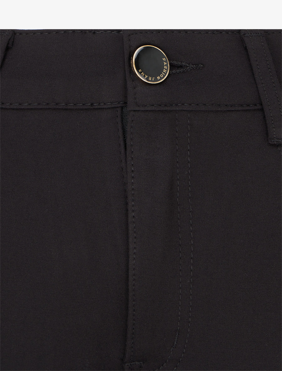 Pantalon coupe skinny uni taille haute - Noir - 3