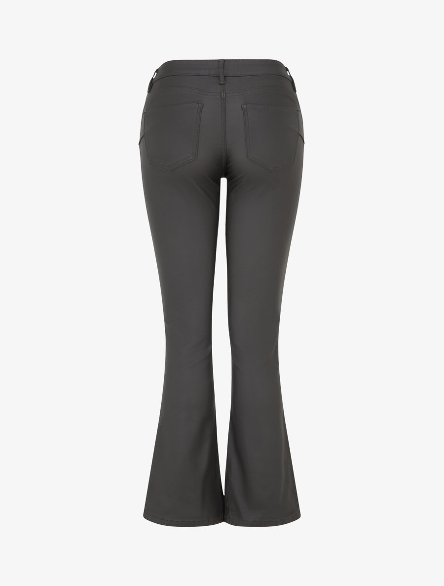 Pantalon flare enduit - Gris anthracite - 2