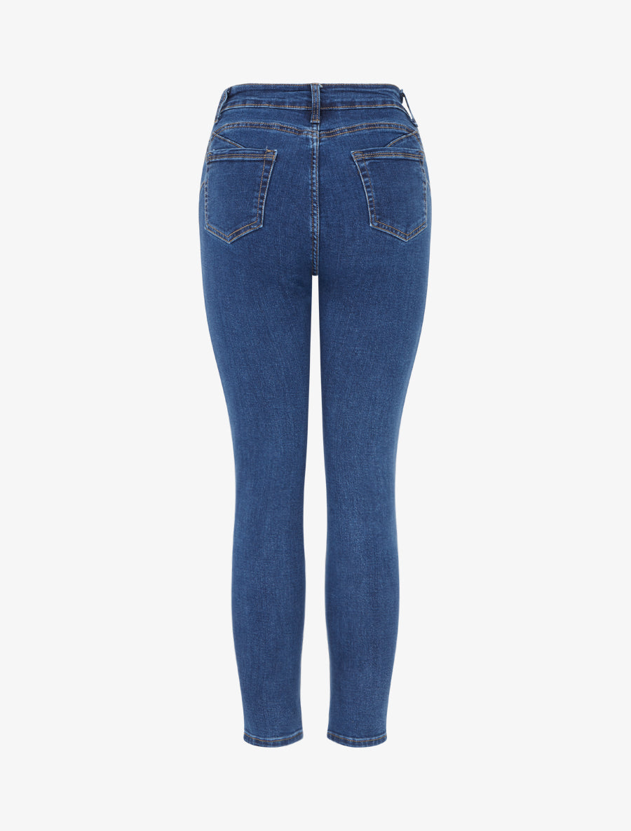 Jean skinny grande taille taille haute - Bleu denim - 2