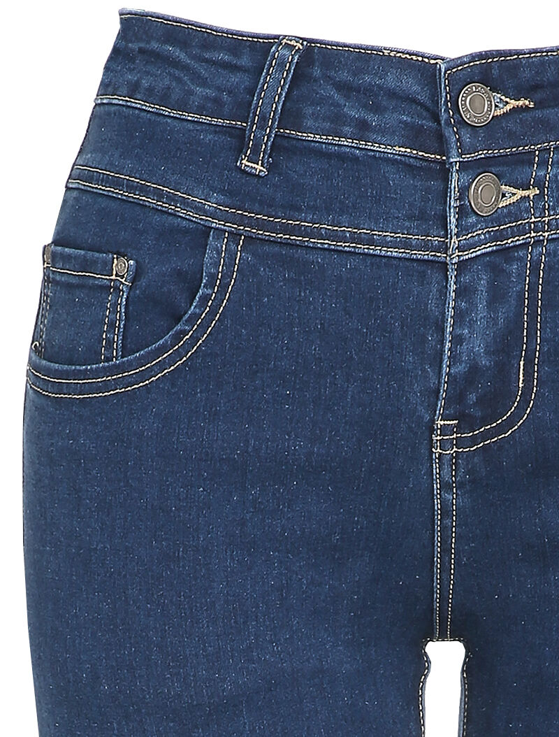 Jean slim à fermeture à 2 boutons - Bleu denim - 3