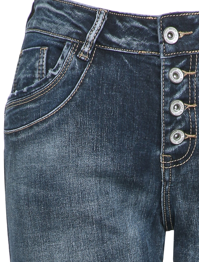 Jean boyfriend à jambes griffées - Denim foncé - 3