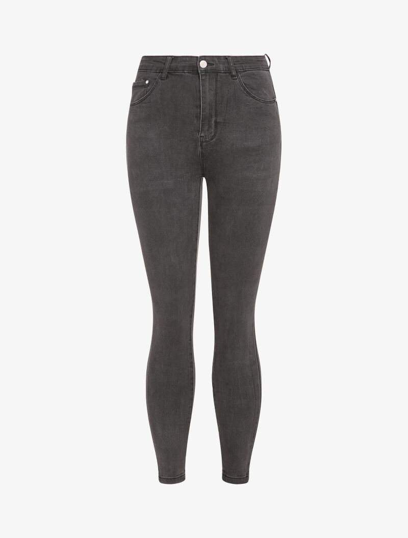 Jean skinny à taille standard - Gris foncé - 4