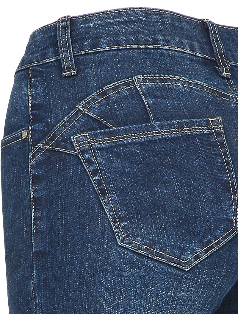 Jean skinny à bords coupe franche - Bleu denim - 3