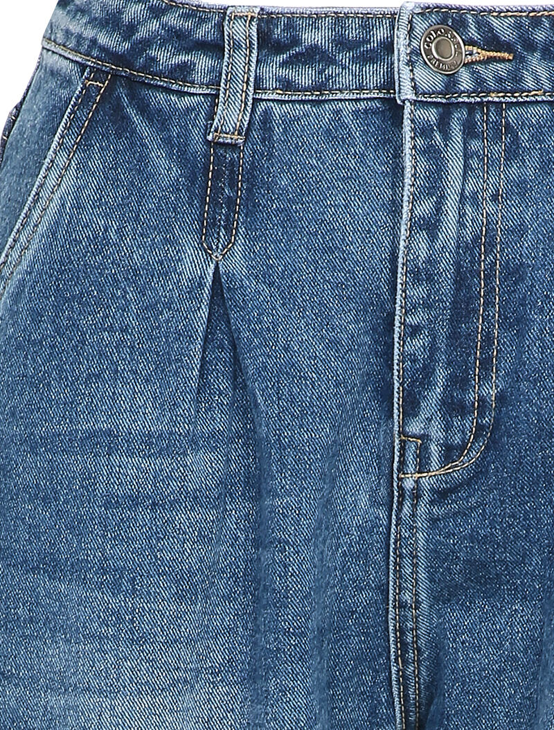 Jean dad à taille basse pincée - Bleu denim - 3