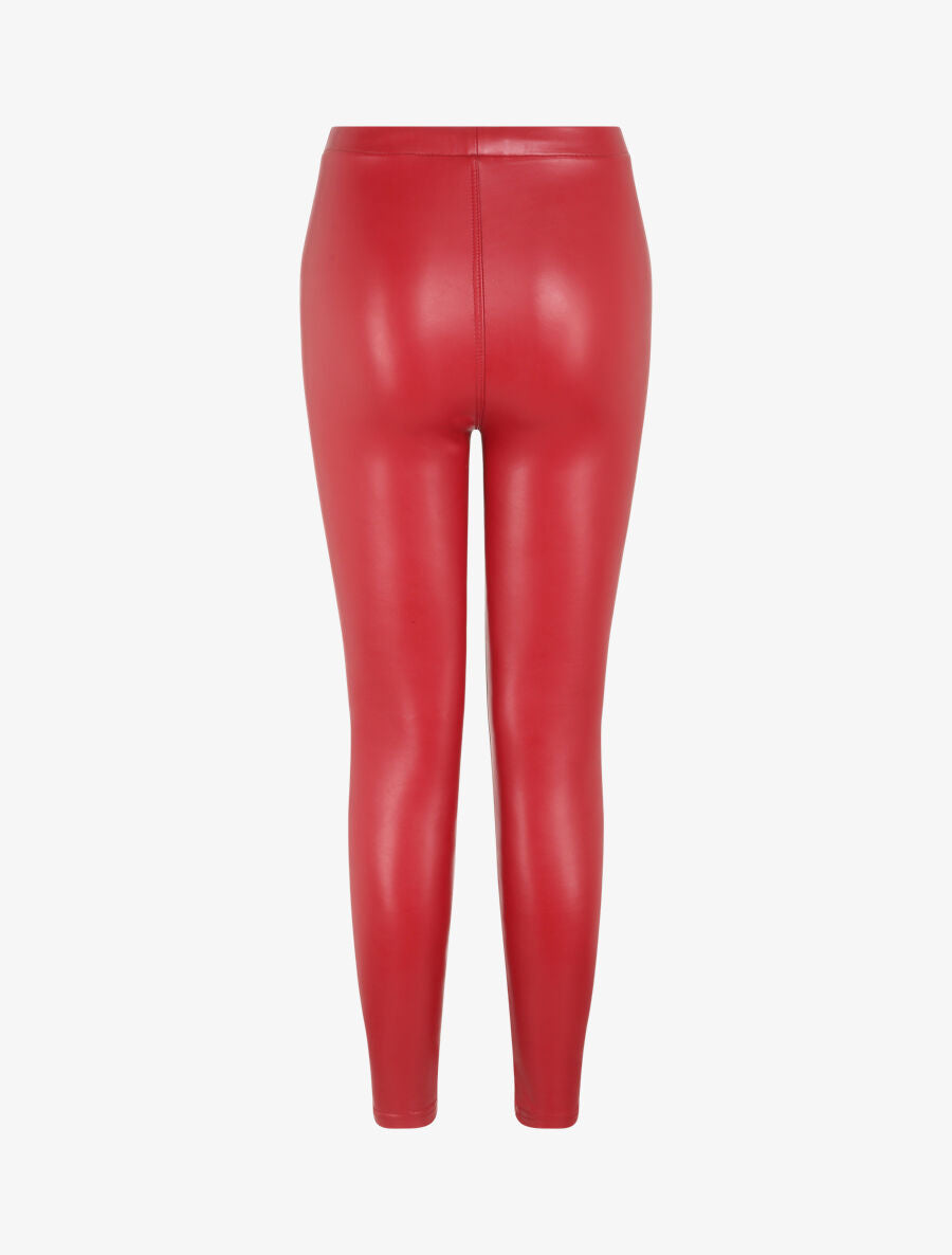 Legging ultra skinny en simili - Rouge - 2