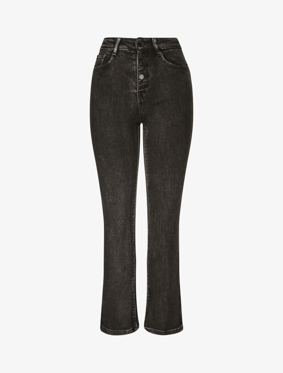 Jean flare à taille standard - Gris foncé - 4