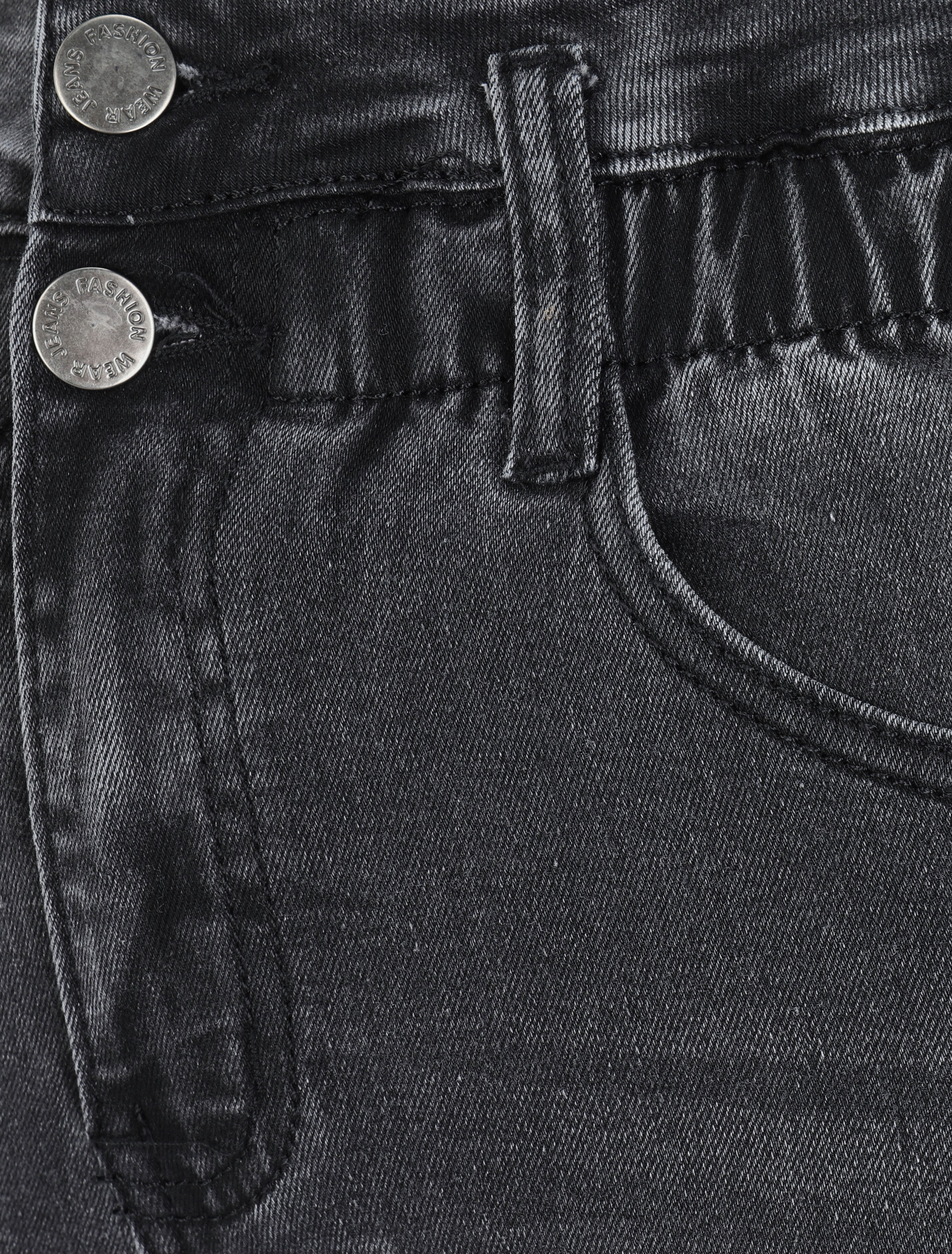 Jean skinny à taille haute élastiquée - Gris foncé - 3