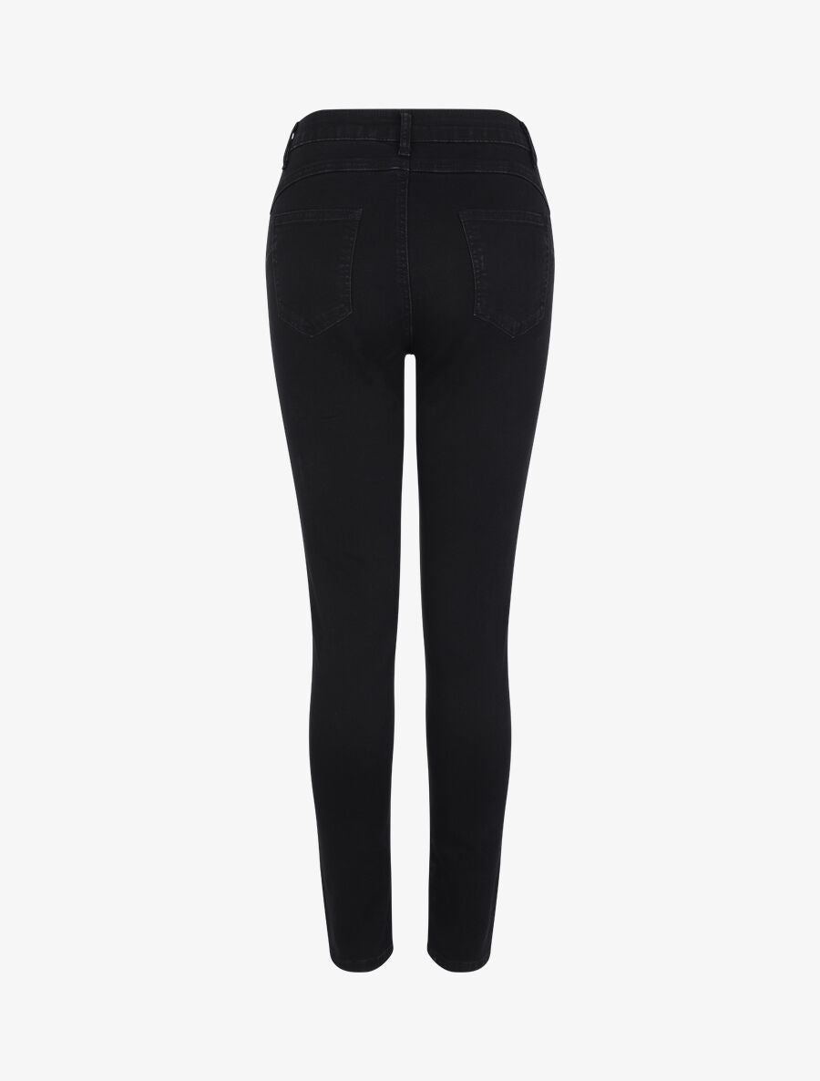Jean skinny grande taille à taille haute - Noir - 2