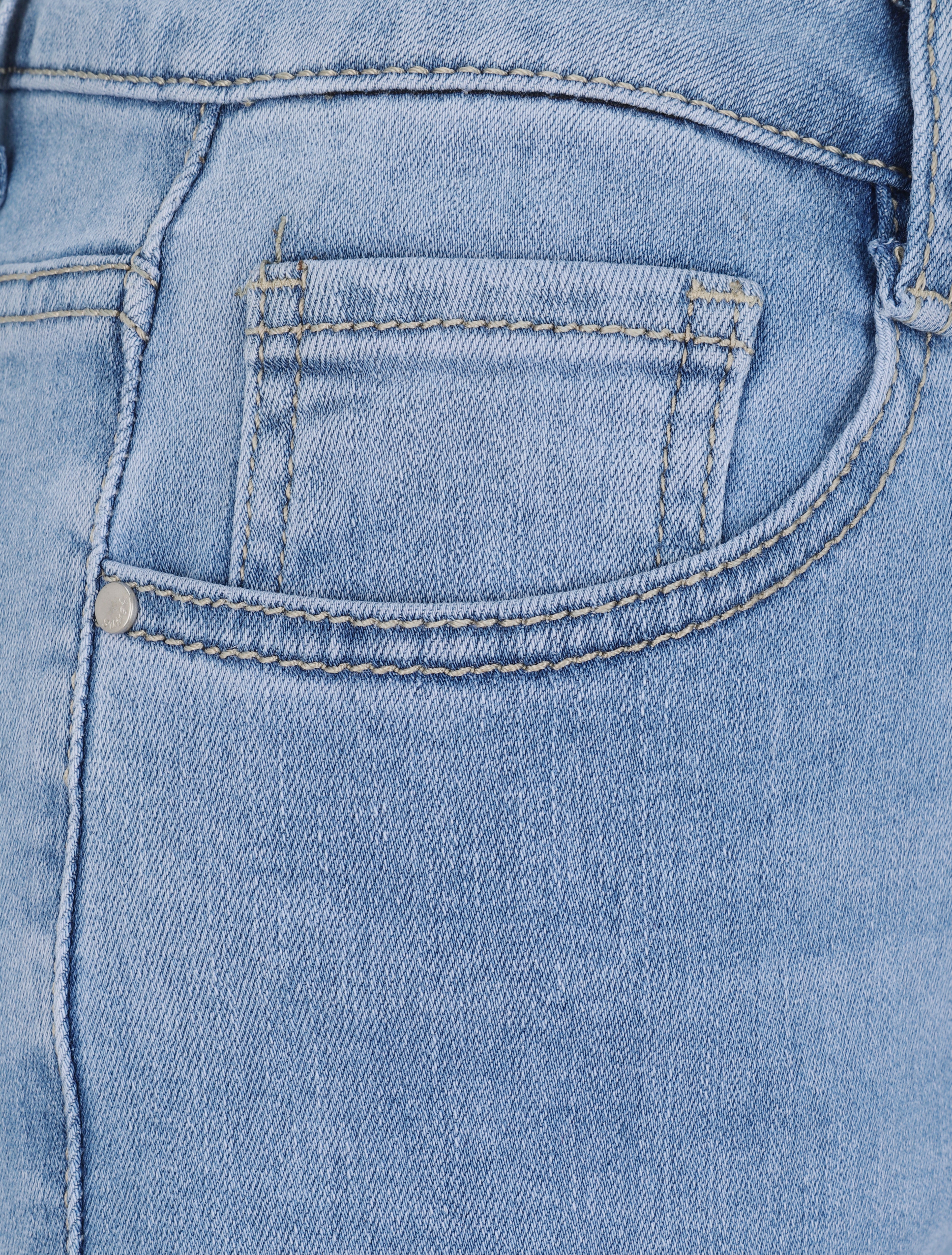 Jean skinny grande taille délavé à taille standard - Bleu clair - 3