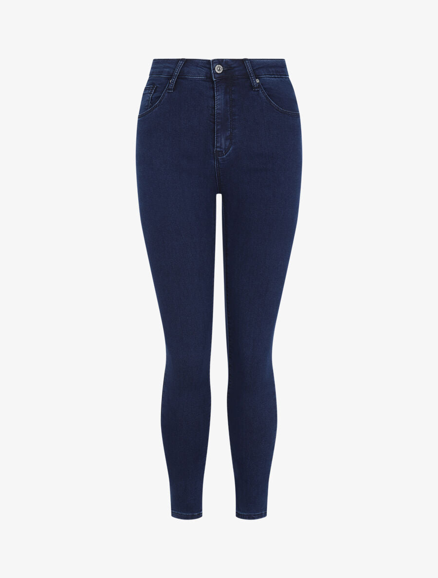 Jean skinny à taille standard - Marine - 4