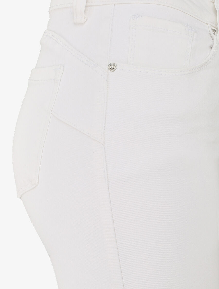 Jean skinny push up à coutures apparentes - Crème - 3